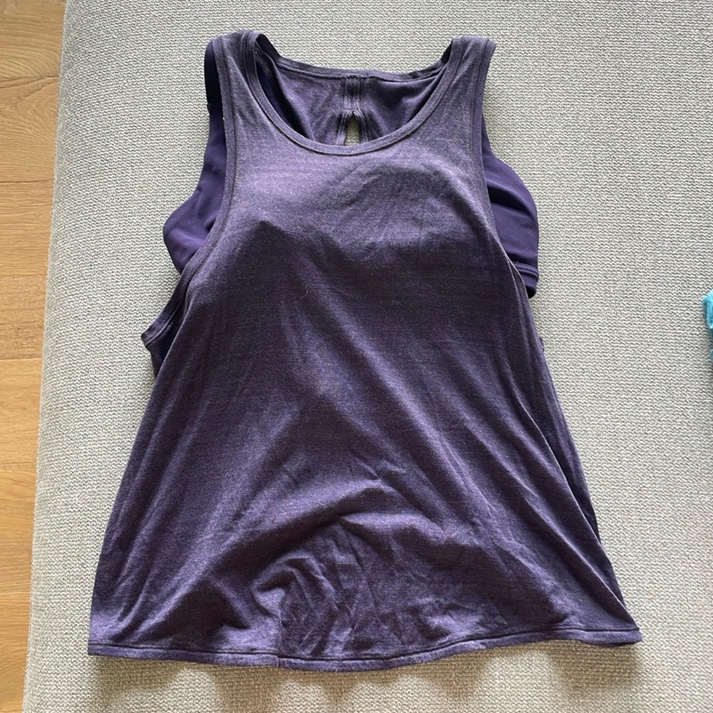 Purple lululemon tank top with bra attached